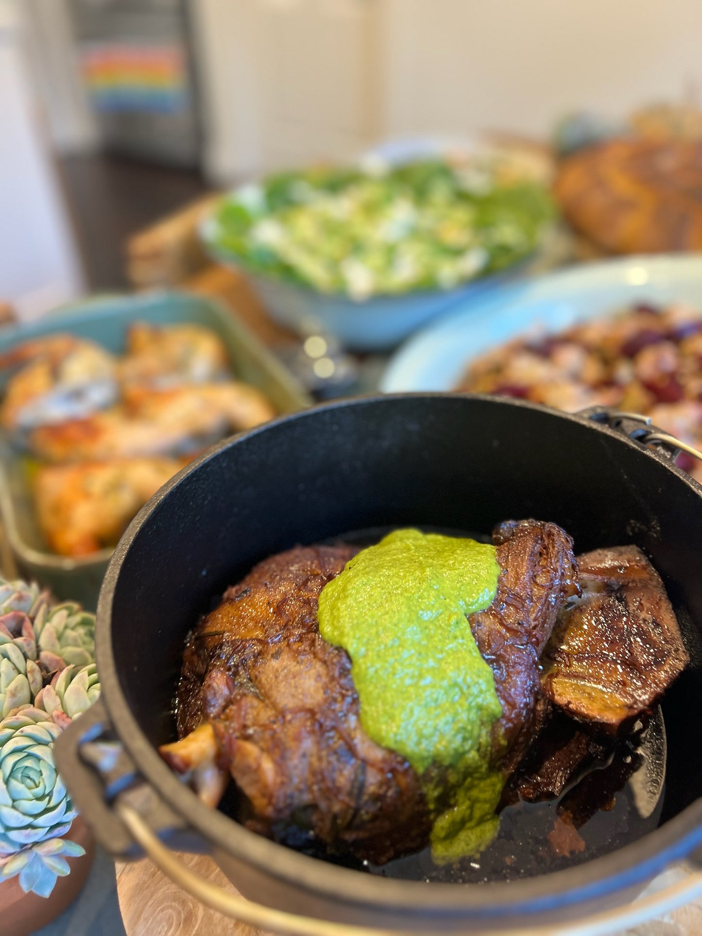 Slow Roasted Half Lamb Shoulder w Salsa Verde