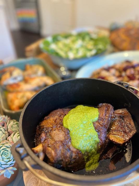 Slow Roasted Half Lamb Shoulder w Salsa Verde